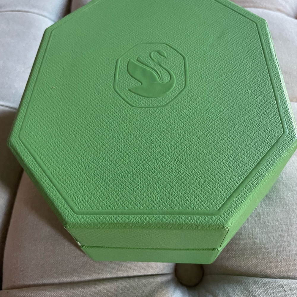 Green Swarovski Octagonal Box with Swan Logo
